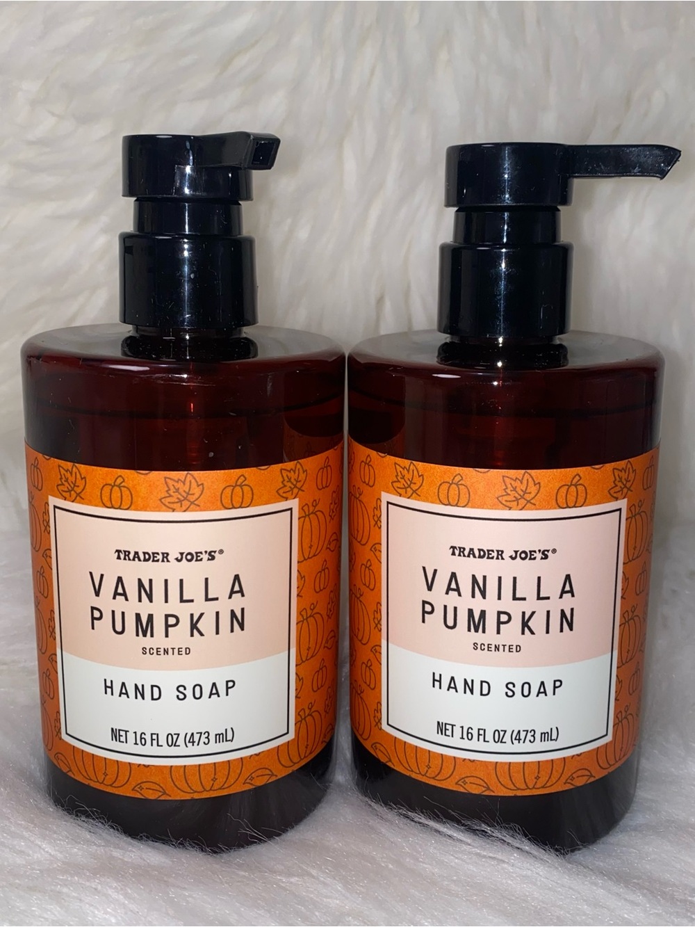 Trader Joe's Vanilla Pumpkin Scented Hand Soap 2 Pack New